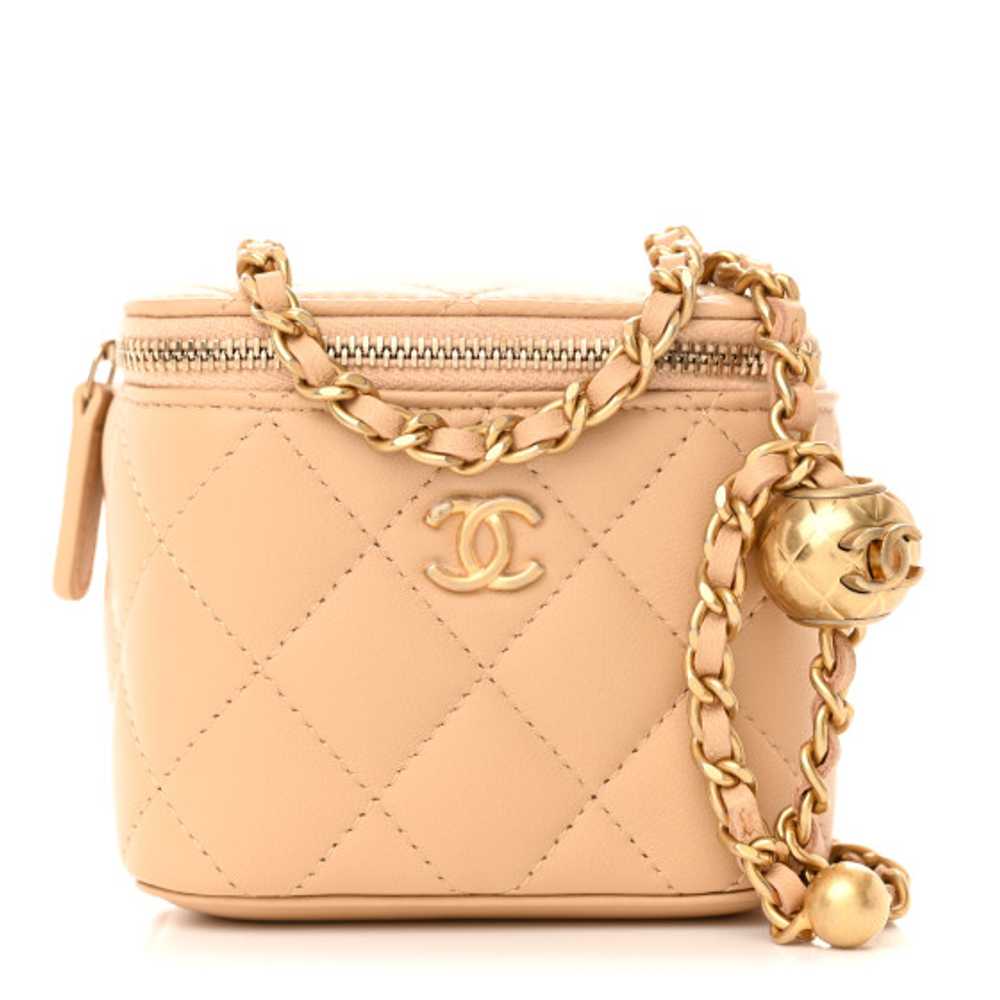 CHANEL Lambskin Quilted Pearl Crush Mini Vanity C… - image 1