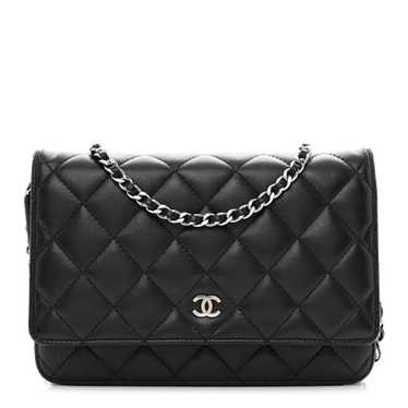 CHANEL Lambskin Quilted Wallet On Chain WOC Black - image 1