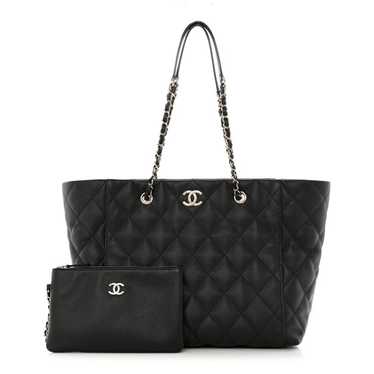 CHANEL Caviar Quilted Large Shopping Tote Black - image 1