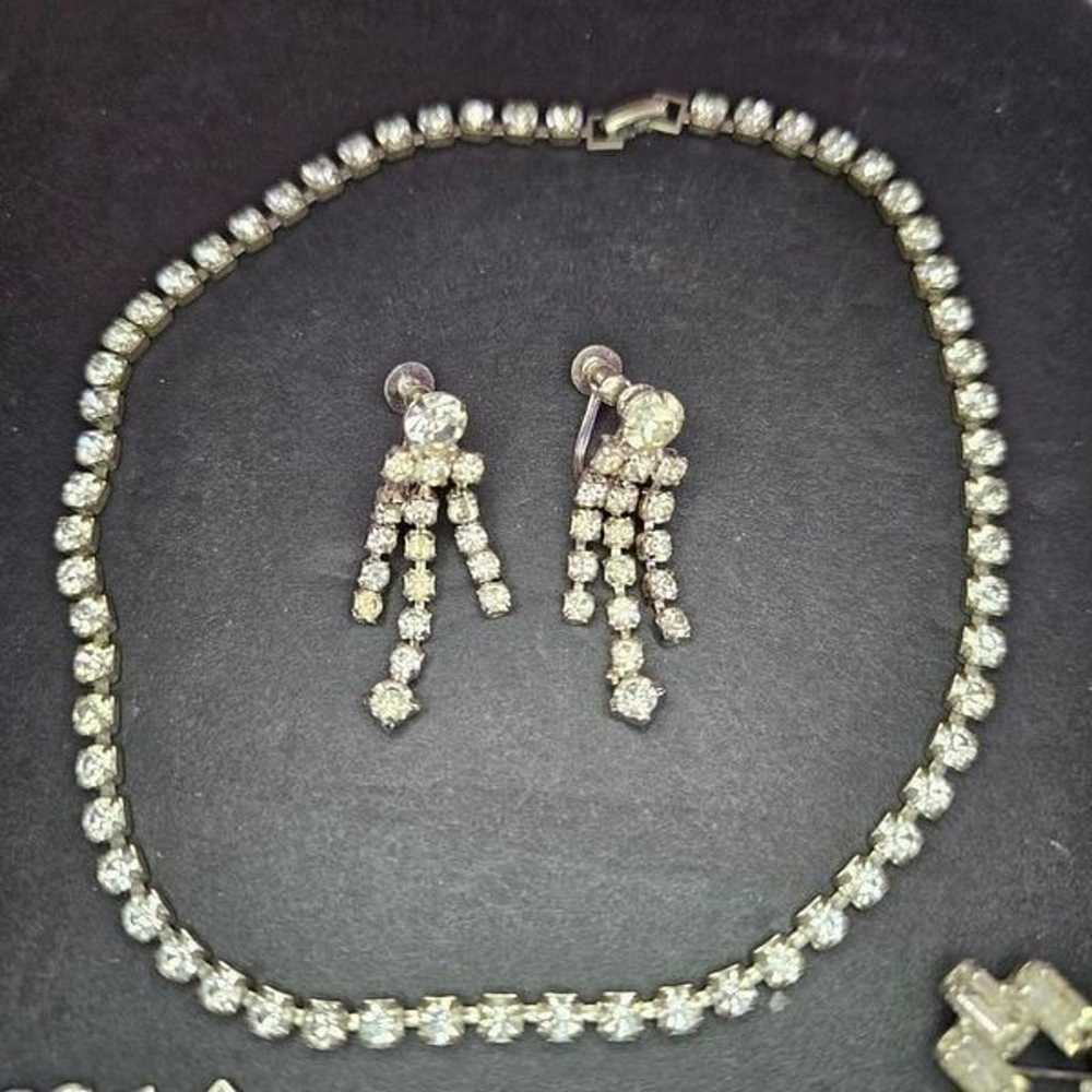 Vintage Parure Clear Rhinestone Jewelry Set Choke… - image 8