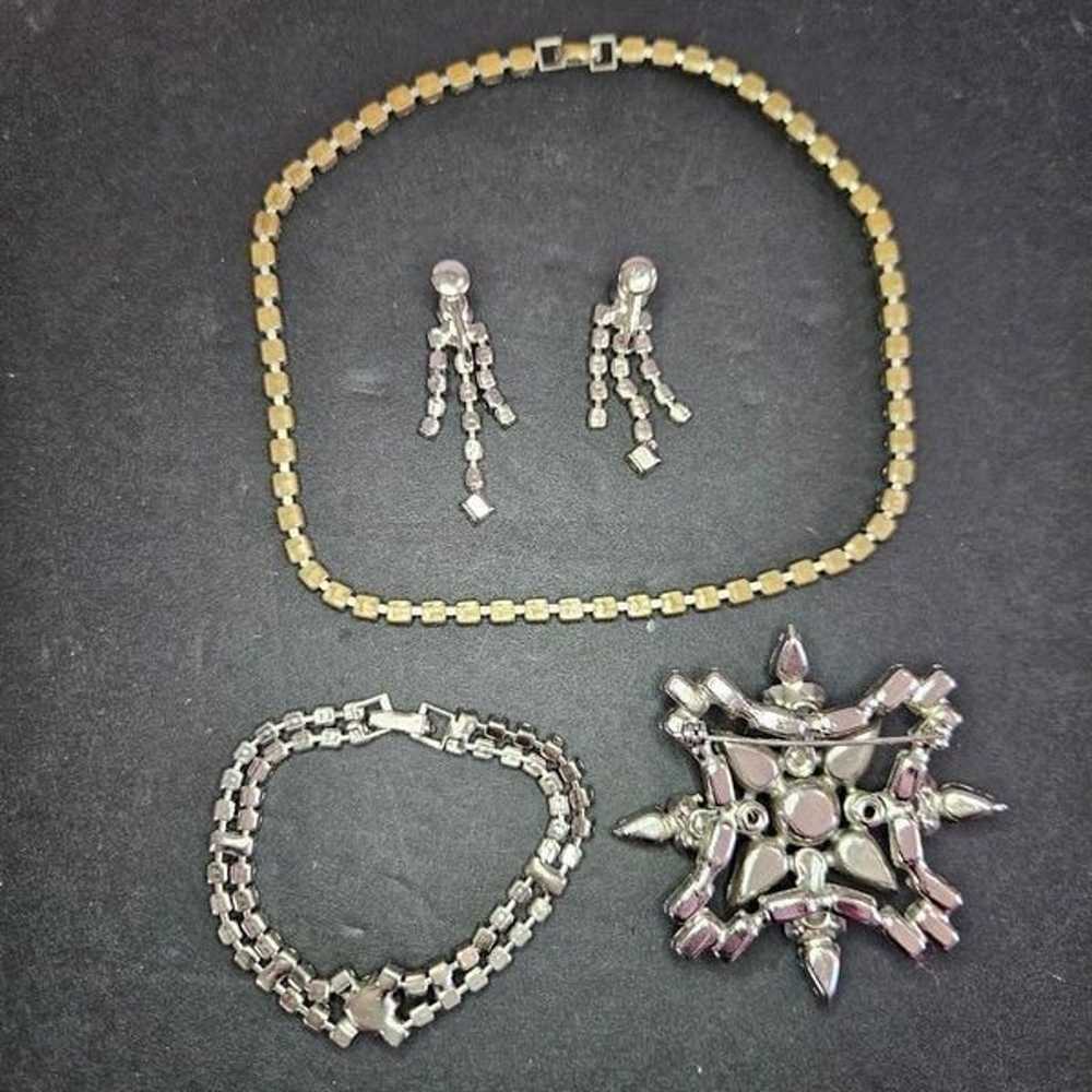 Vintage Parure Clear Rhinestone Jewelry Set Choke… - image 9