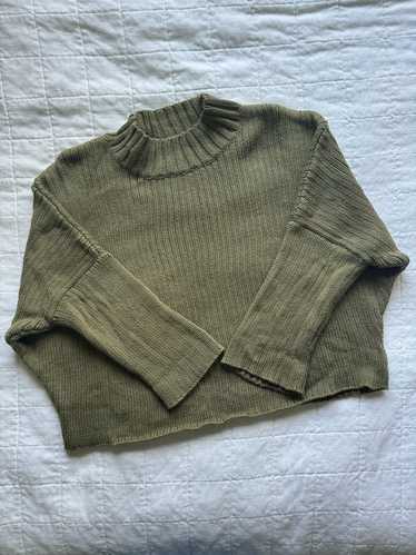 Honest Cotton Mock Neck Crop Sweater (One Size) |…