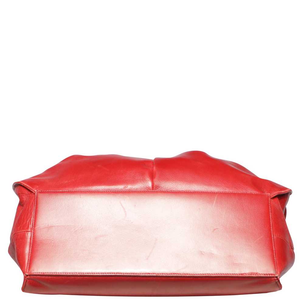 Vintage 1960s Koret Red Leather Trapezoid Pouch B… - image 3