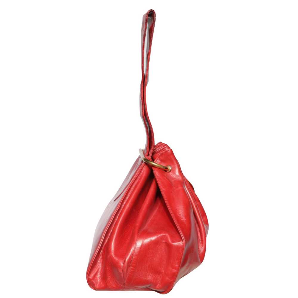 Vintage 1960s Koret Red Leather Trapezoid Pouch B… - image 5