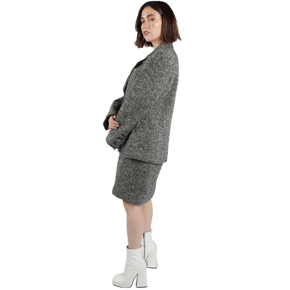 Vtg YVES SAINT LAURENT Wool Power Blazer Skirt Se… - image 2