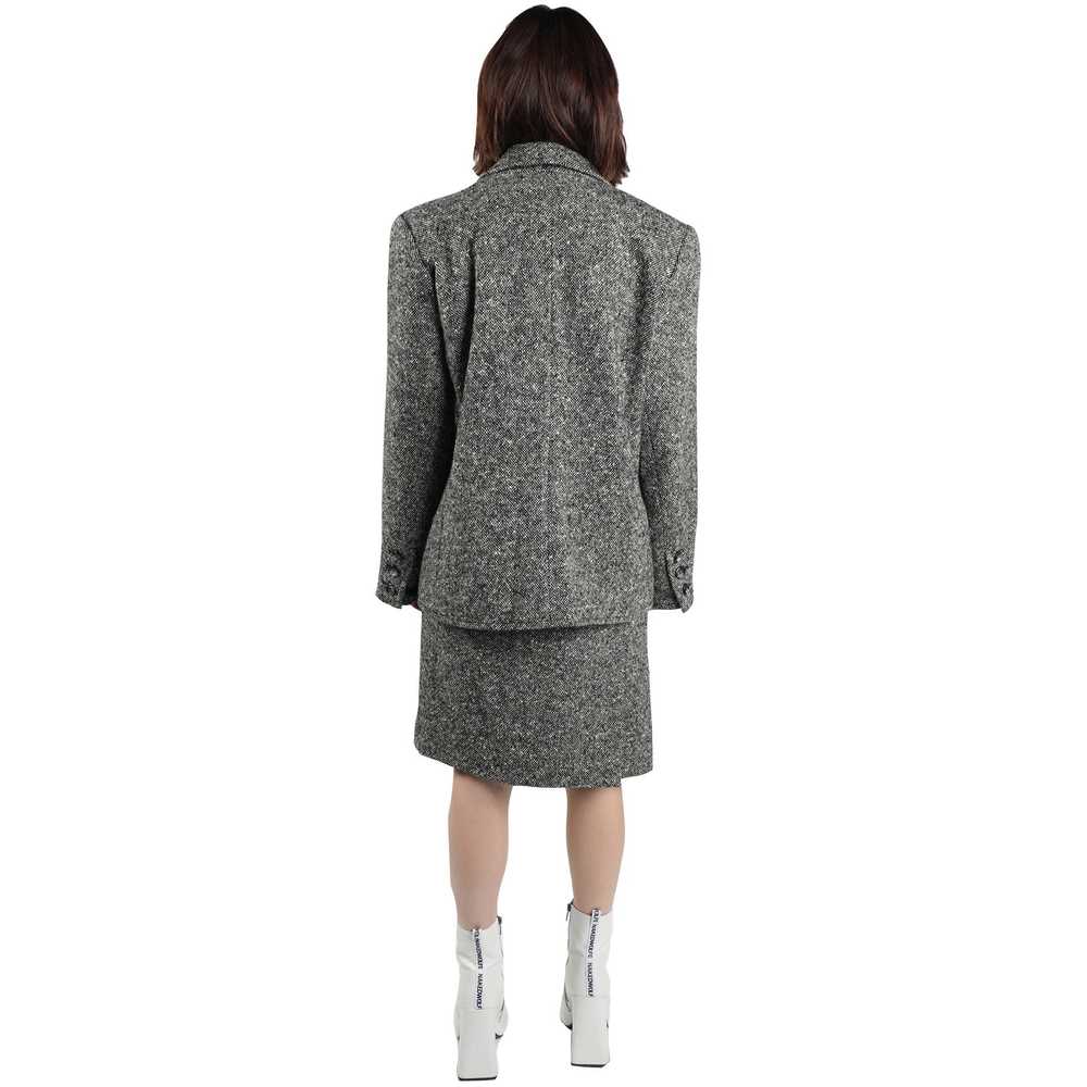 Vtg YVES SAINT LAURENT Wool Power Blazer Skirt Se… - image 3