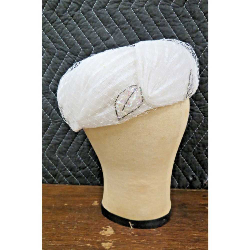 Vintage Union Made Womens Hat - Ladies Cream Mesh… - image 5