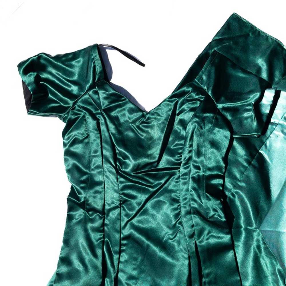 vintage fairy grunge whimsygoth green satin forma… - image 2
