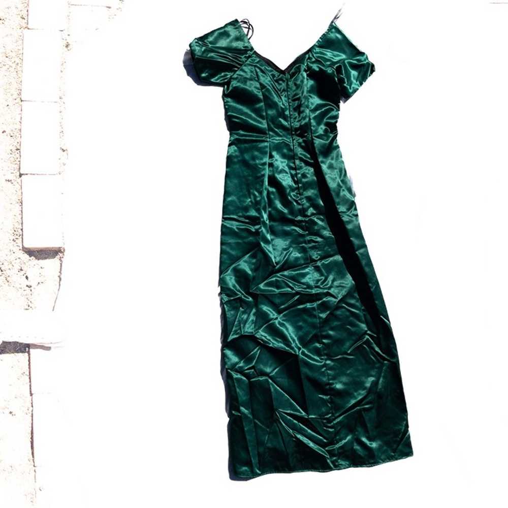 vintage fairy grunge whimsygoth green satin forma… - image 3