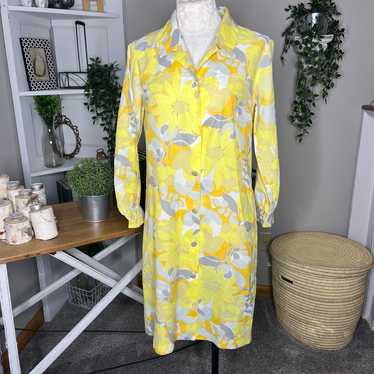 Vintage 70s Yellow Flower Dress - image 1