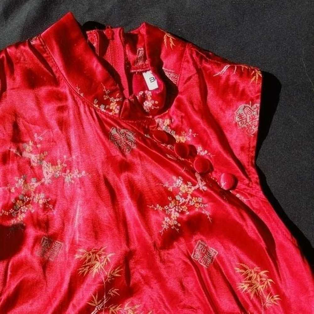 Vintage 1990s kimono red evening dress by Breakin… - image 4