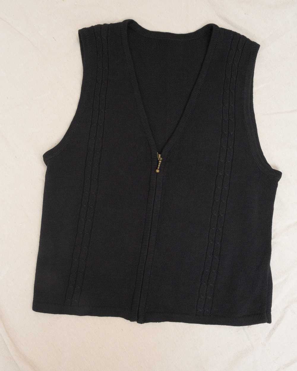 Vintage Black Knit Vest (S/M) - image 6