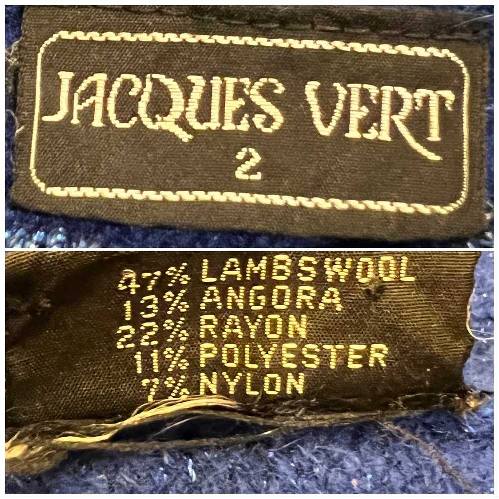 Vintage Jacques Vert Sweater XS Blue Metallic Lam… - image 4
