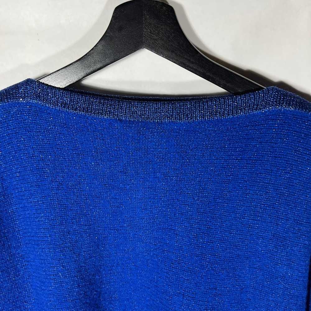Vintage Jacques Vert Sweater XS Blue Metallic Lam… - image 5