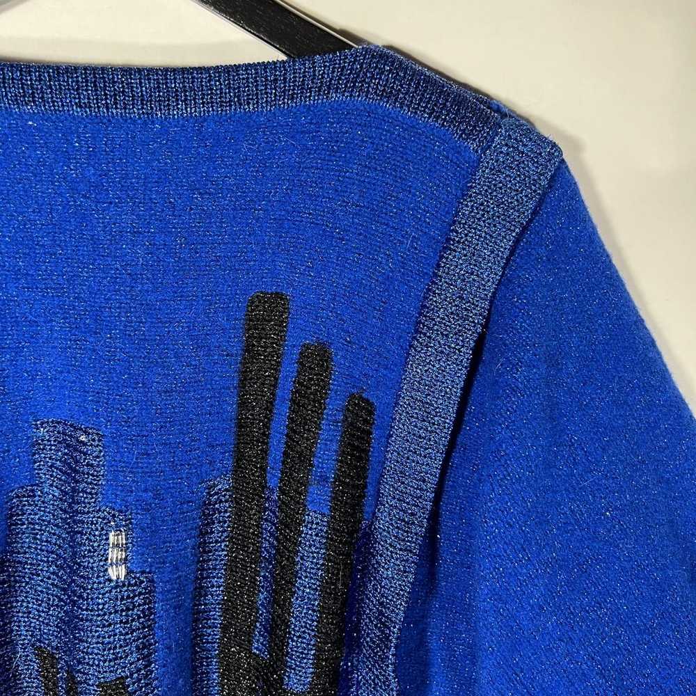 Vintage Jacques Vert Sweater XS Blue Metallic Lam… - image 7