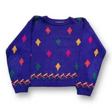 Vintage Nordstrom Point Of View Sweater Purple Mu… - image 1
