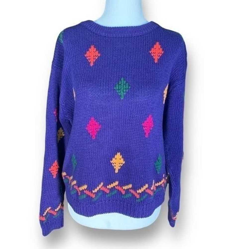 Vintage Nordstrom Point Of View Sweater Purple Mu… - image 2