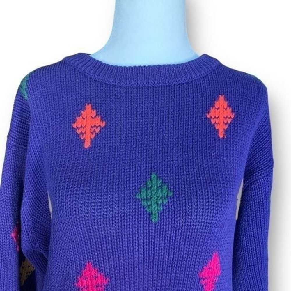 Vintage Nordstrom Point Of View Sweater Purple Mu… - image 4
