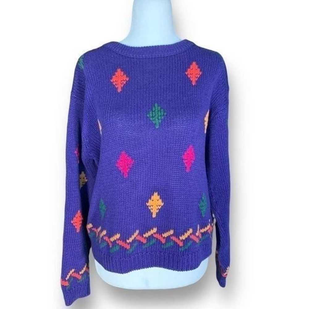Vintage Nordstrom Point Of View Sweater Purple Mu… - image 8