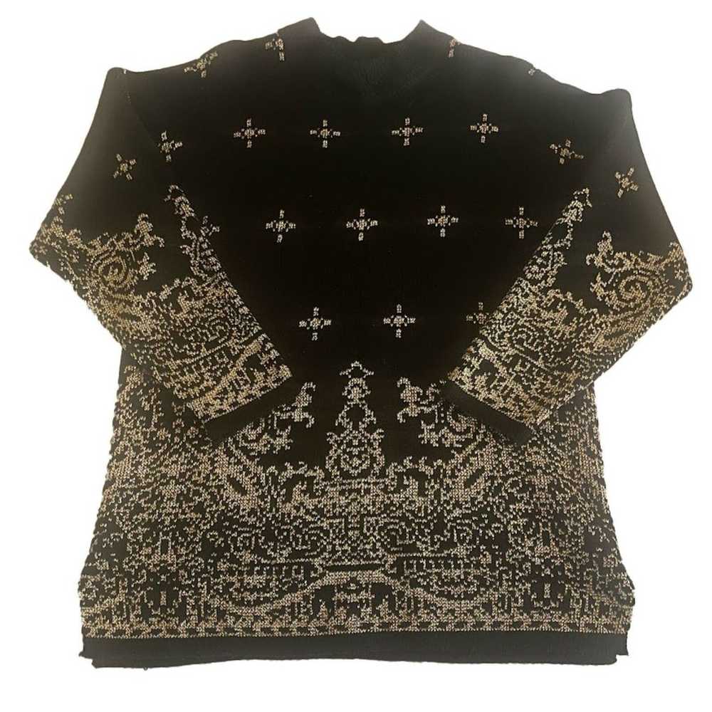 Vintage Sheridan Square Black and Gold Pullover S… - image 3