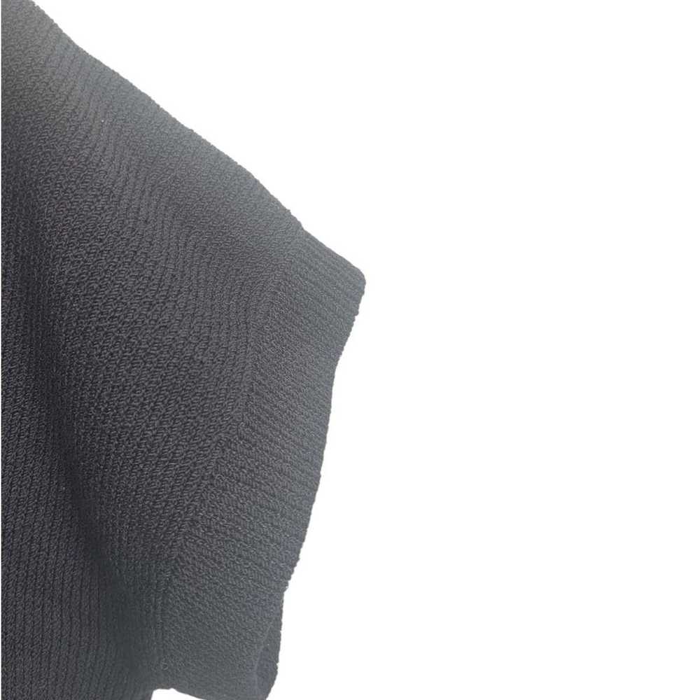 Vintage Black Knit Stretch Zip Back Mock Neck Blo… - image 5