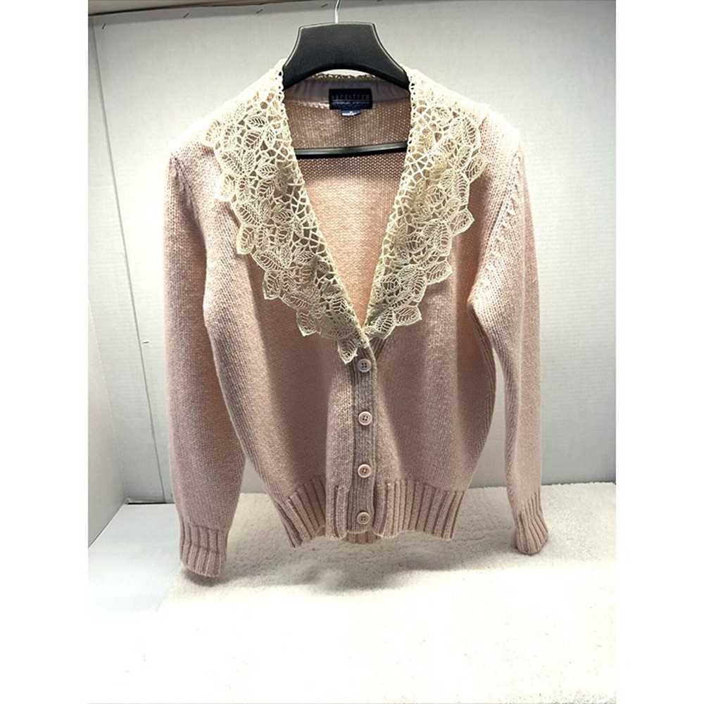 Nordstrom VTG Light Pink Cardigan 100% Wool Sweat… - image 1