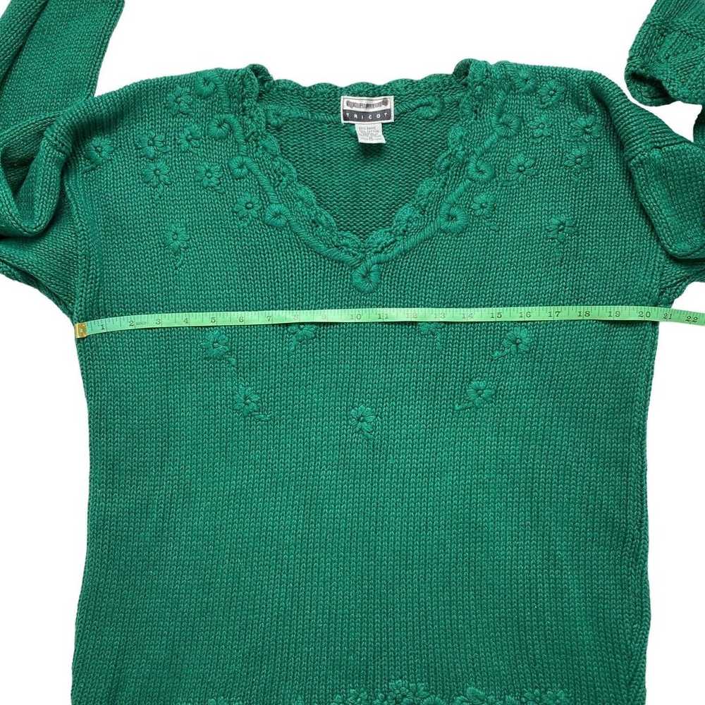 VINTAGE 80s Express Tricot Classic Green Floral K… - image 9