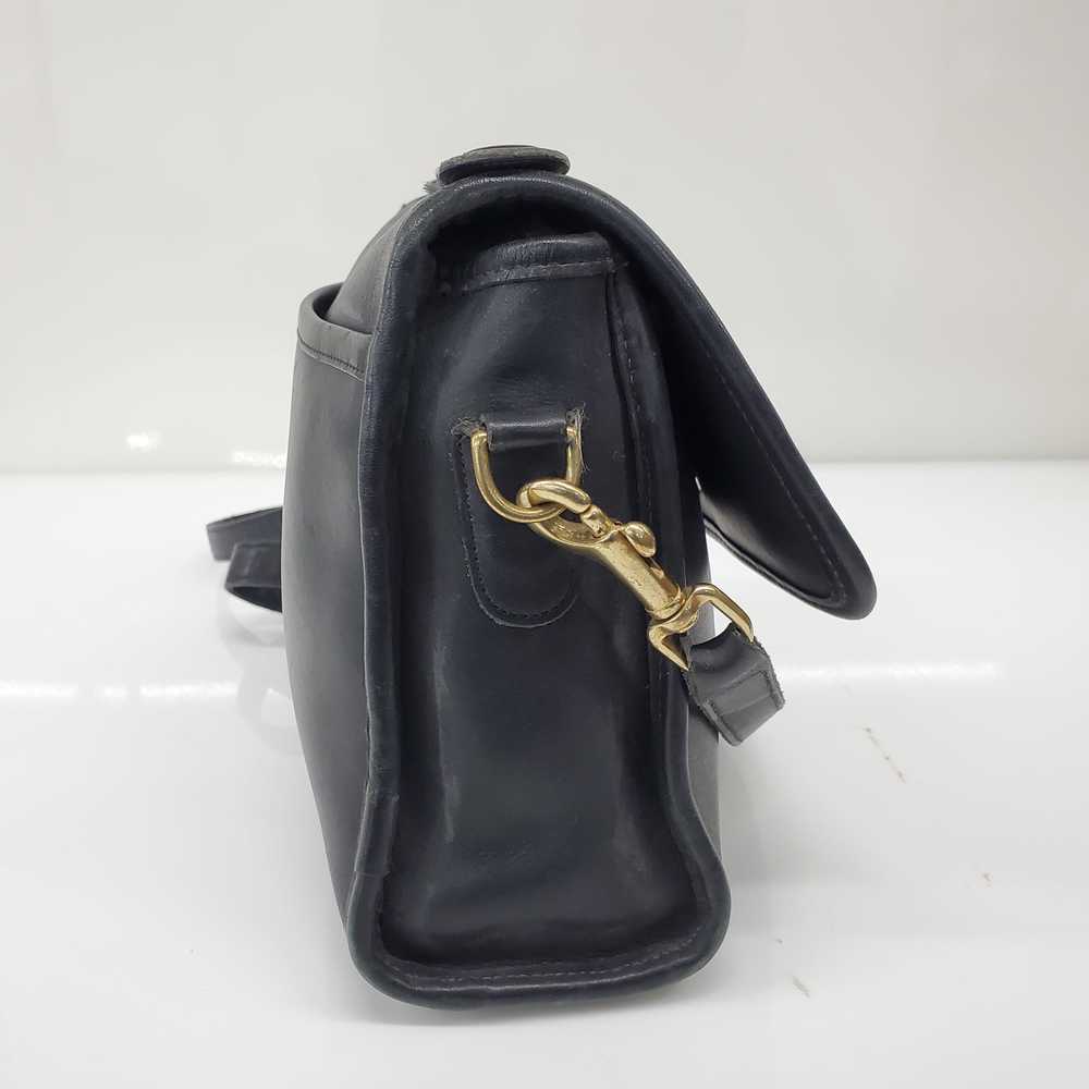 Vintage Coach Black Leather Turnlock Shoulder Bag - image 4