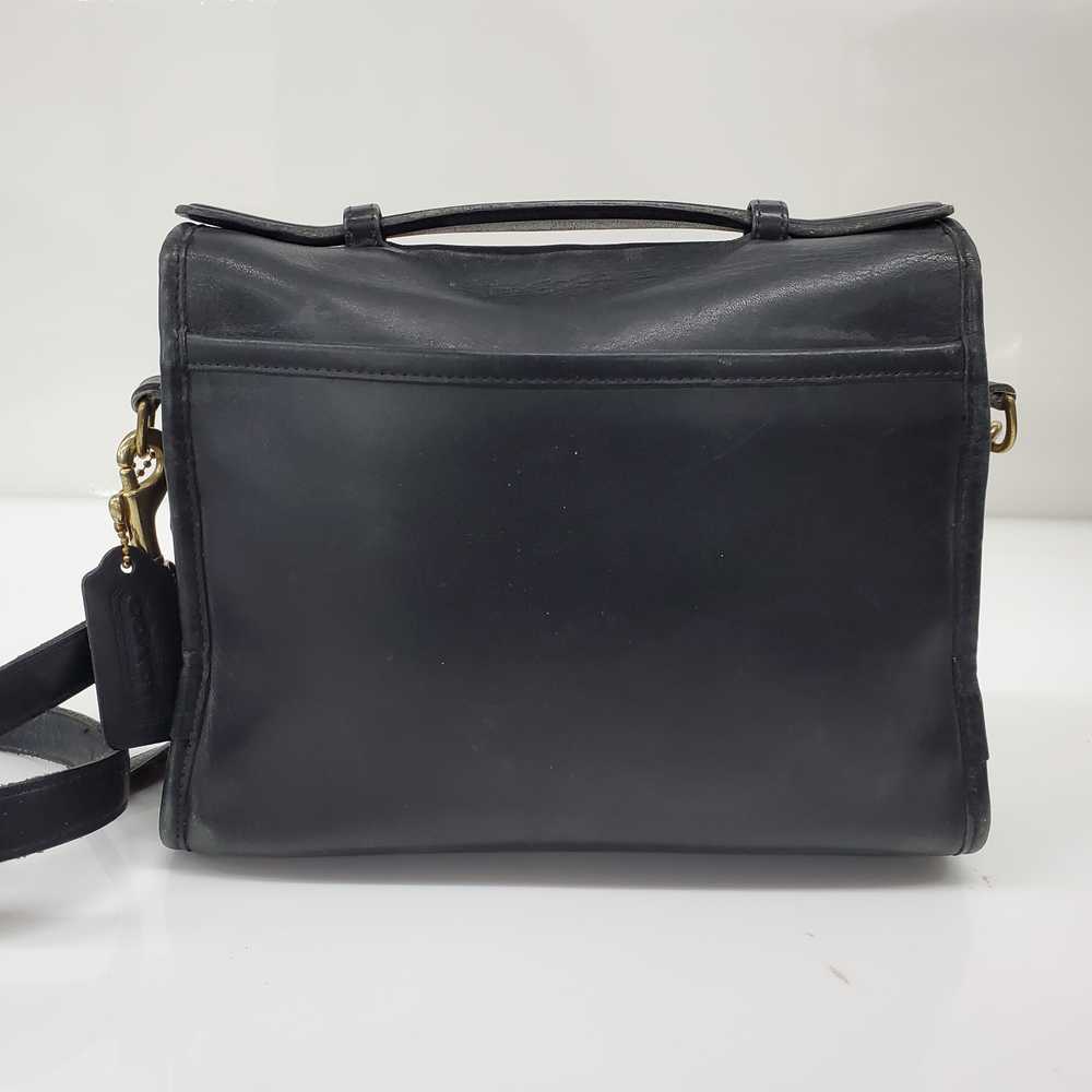 Vintage Coach Black Leather Turnlock Shoulder Bag - image 6