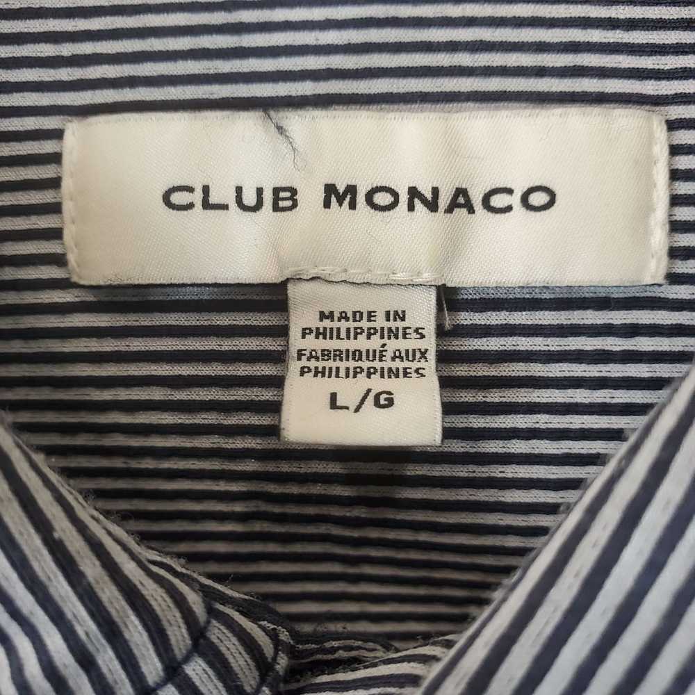 Club Monaco Men Gray/Navy Striped Button Up Shirt… - image 2