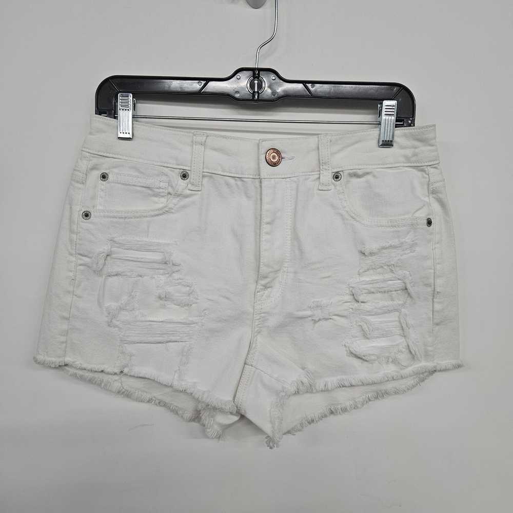 American Eagle White Distressed Cut Off Shorts - image 1