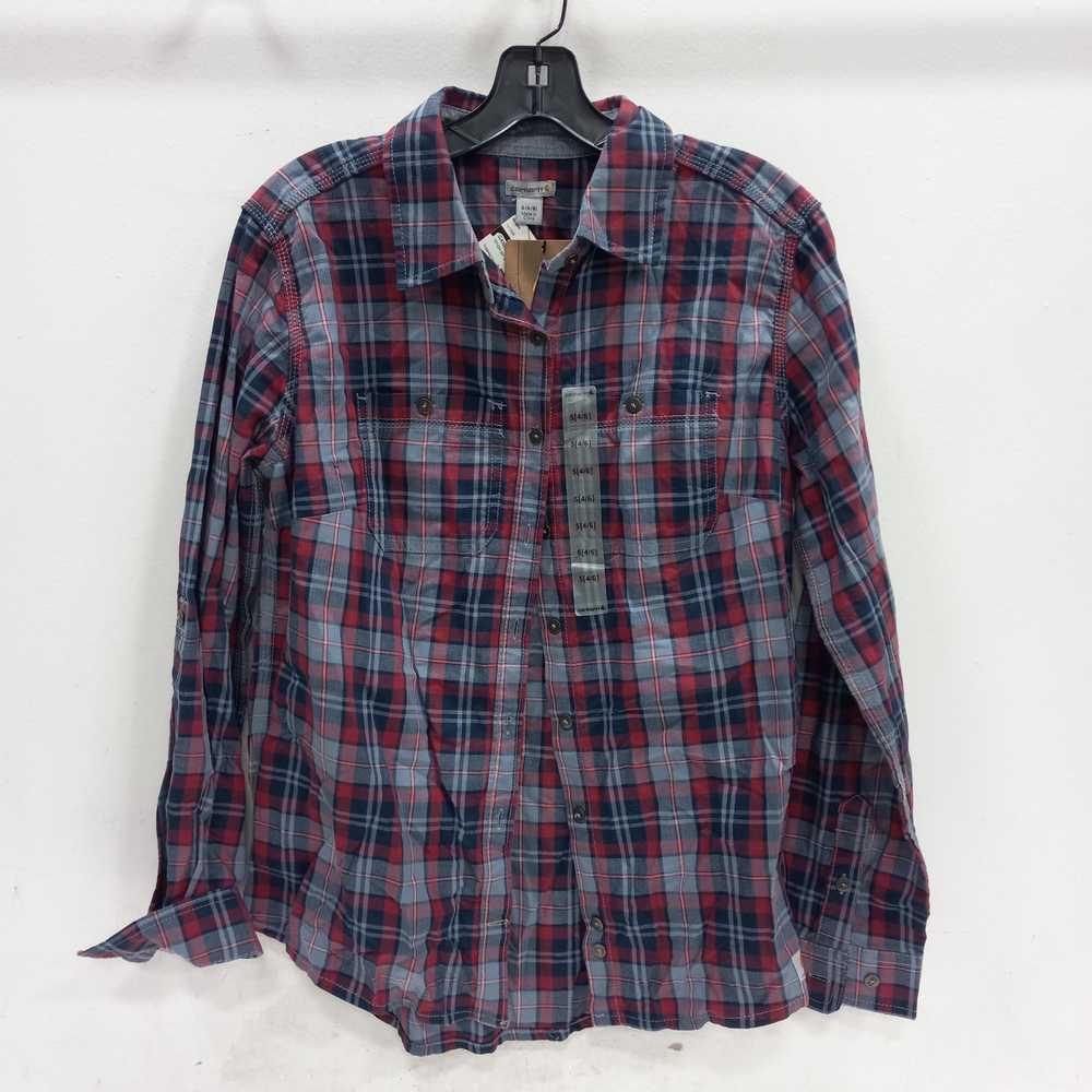 Carhartt Size 4/6 Small Blue/Red Plaid Shirt w/Ta… - image 1