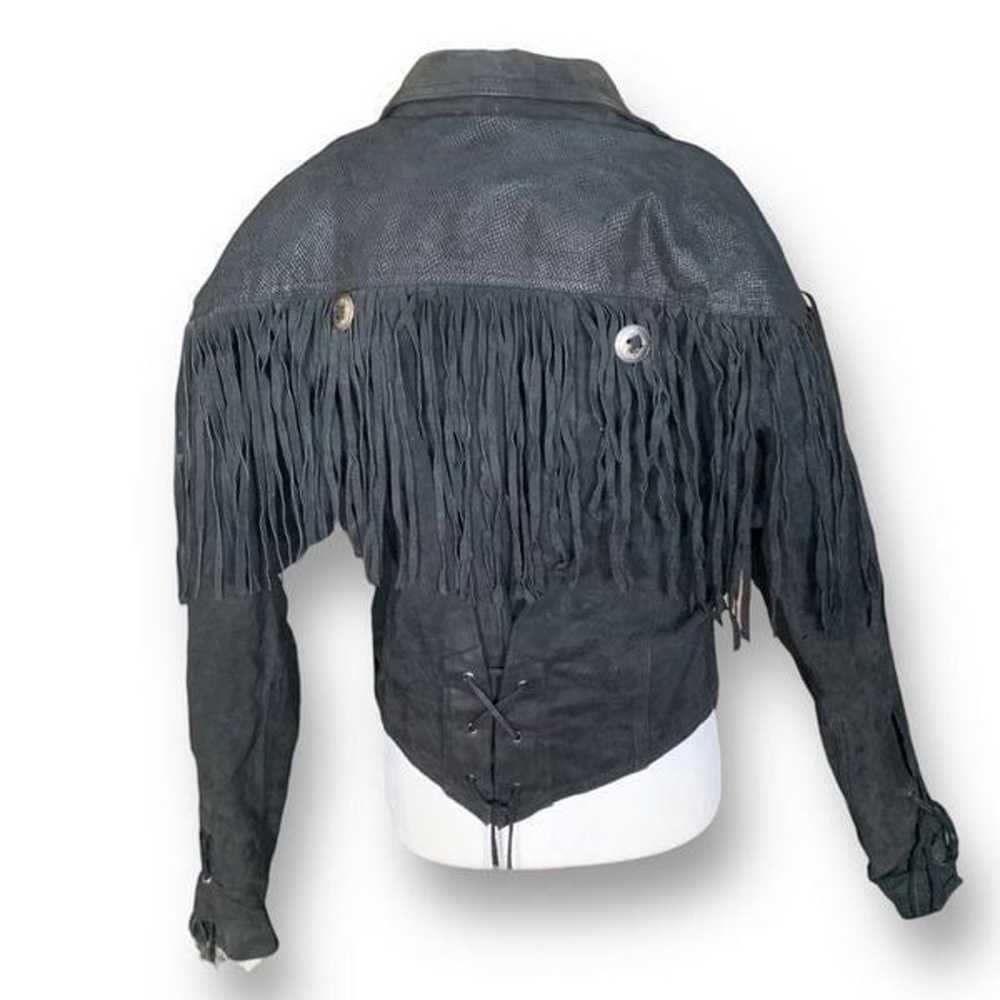 Vintage Body Exteriors Jacket Black Suede Leather… - image 3