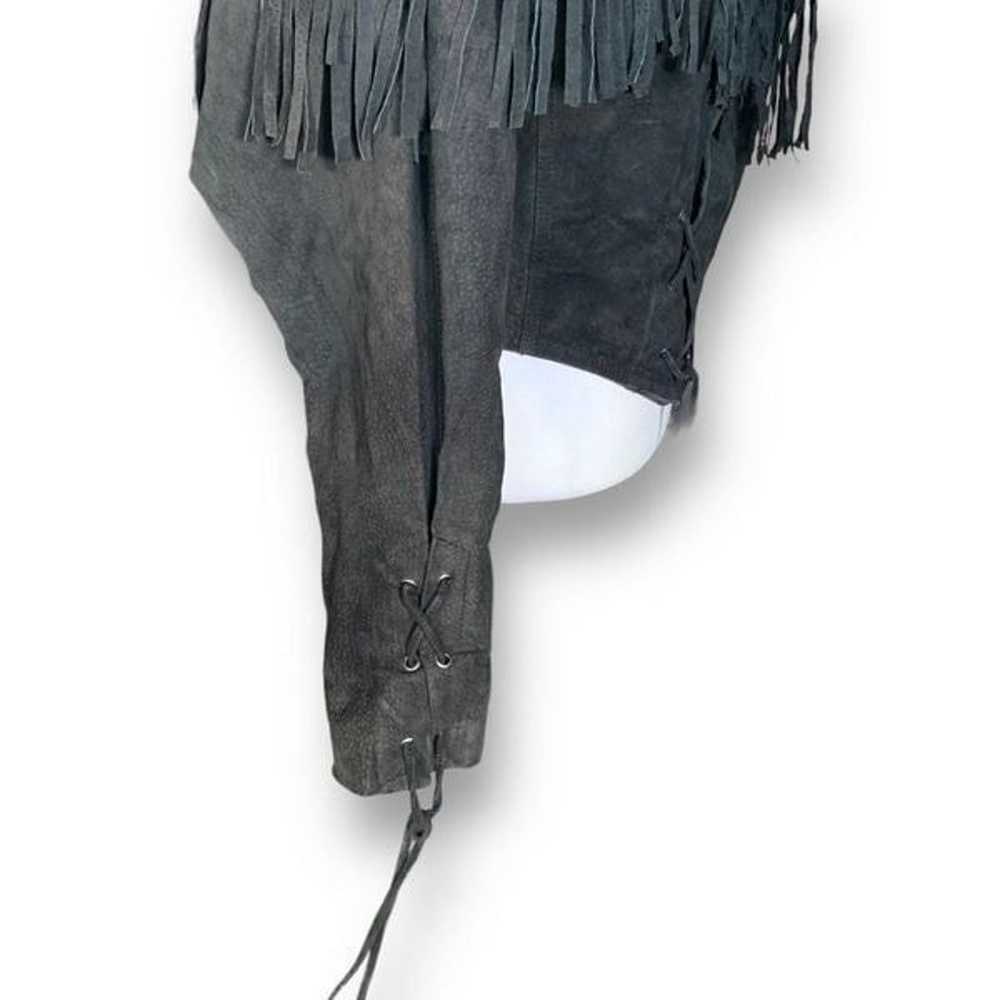 Vintage Body Exteriors Jacket Black Suede Leather… - image 4
