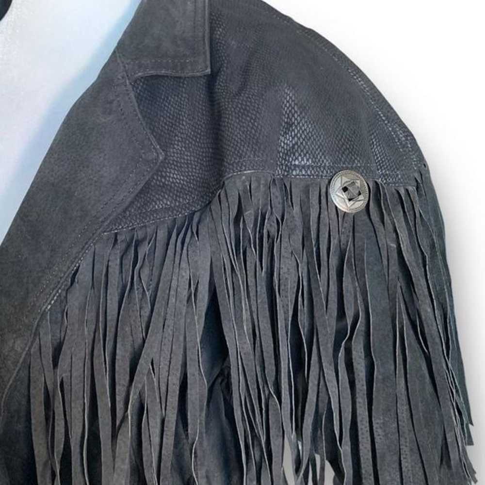 Vintage Body Exteriors Jacket Black Suede Leather… - image 5