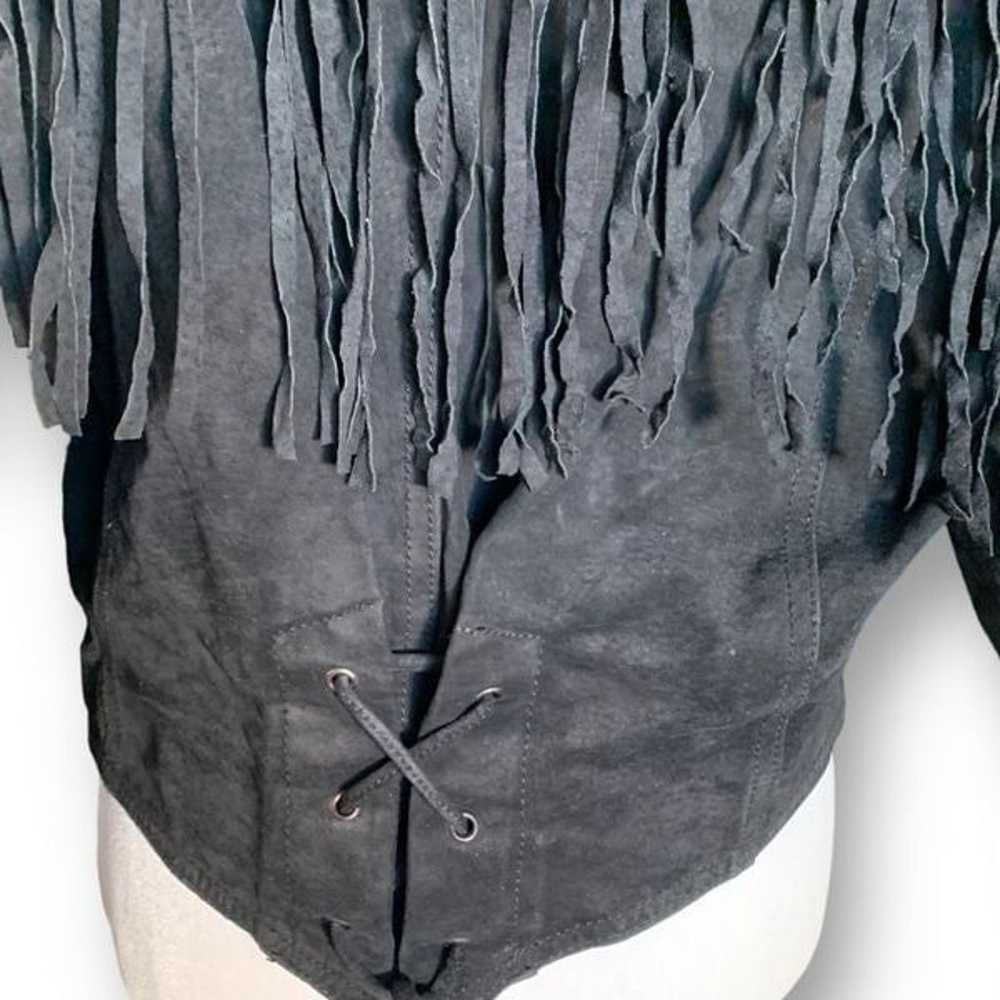 Vintage Body Exteriors Jacket Black Suede Leather… - image 6