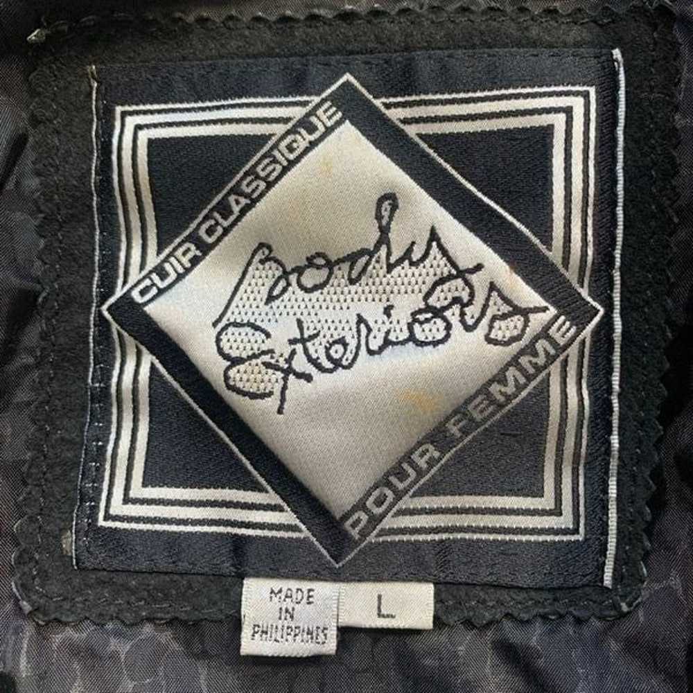 Vintage Body Exteriors Jacket Black Suede Leather… - image 8