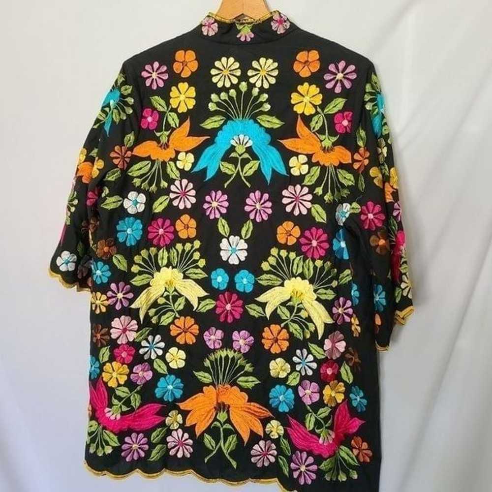 1970's Vintage Vivid Embroidered Caftan  Kimono B… - image 2