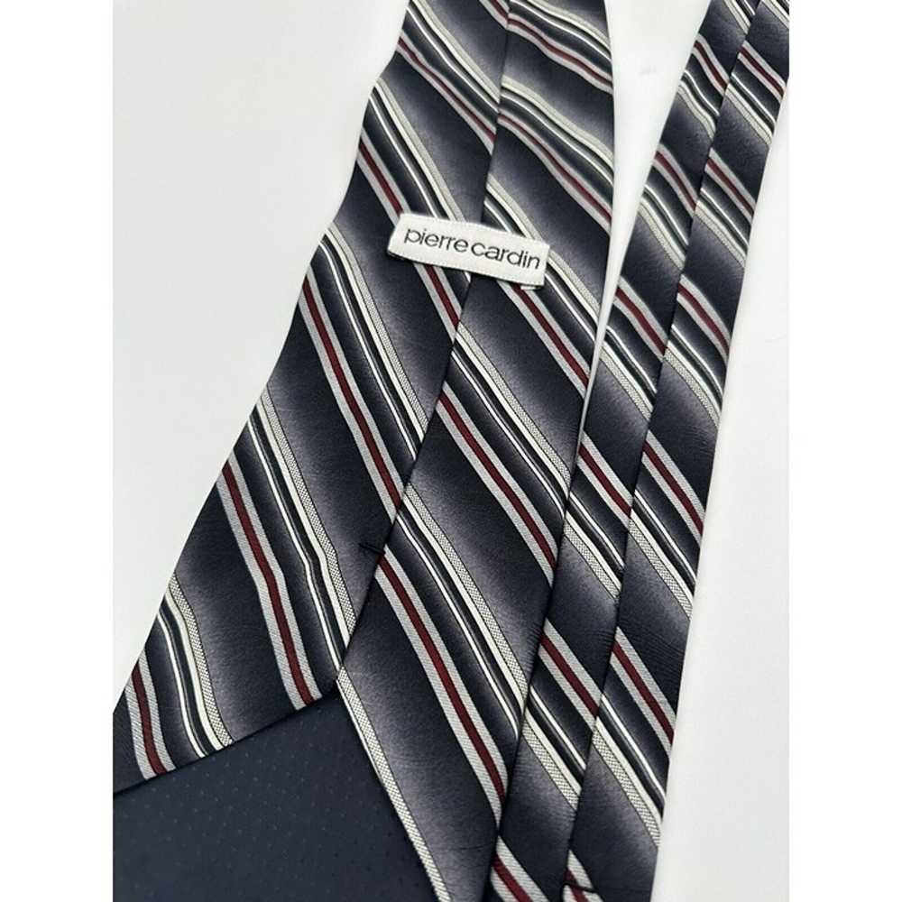 Designer Ties Pierre Cardin Tie Black Gray Red St… - image 2