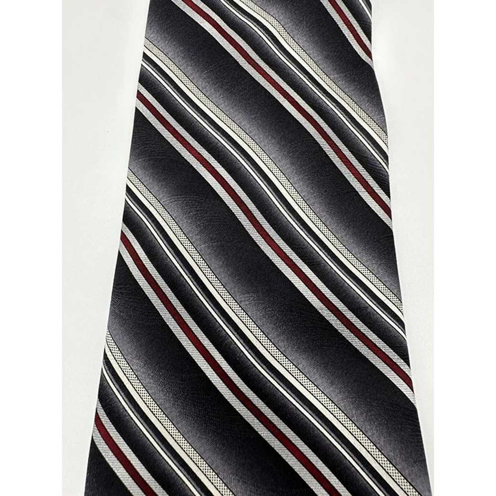 Designer Ties Pierre Cardin Tie Black Gray Red St… - image 3