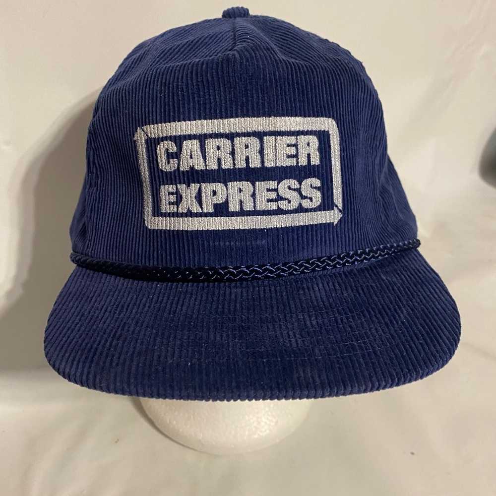 Vintage Carrier Express Corduroy Snapback Hat Blue - image 1