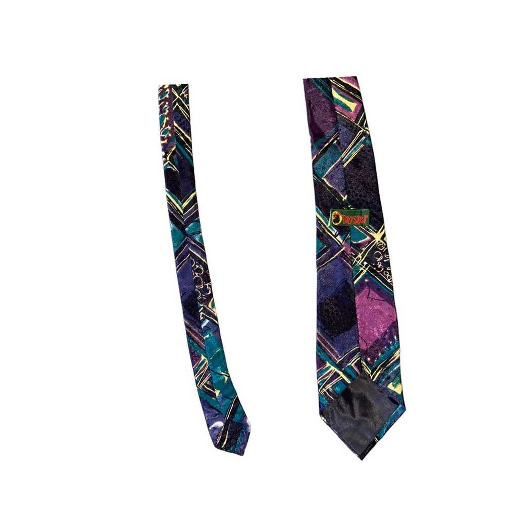 Vintage Mens Rooster Tie Vibrant Colorful Gorgeou… - image 10