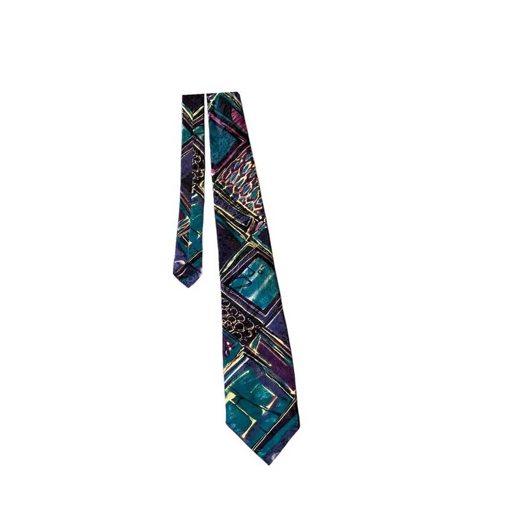 Vintage Mens Rooster Tie Vibrant Colorful Gorgeou… - image 1