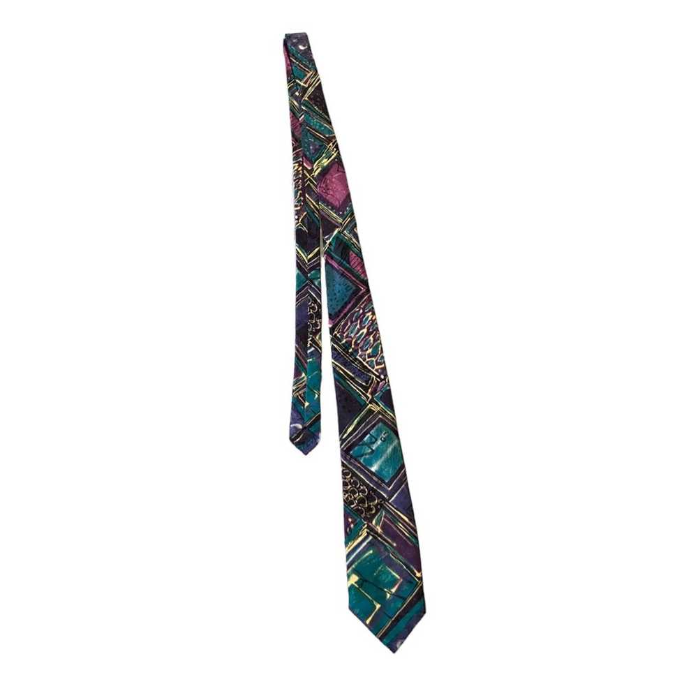 Vintage Mens Rooster Tie Vibrant Colorful Gorgeou… - image 2