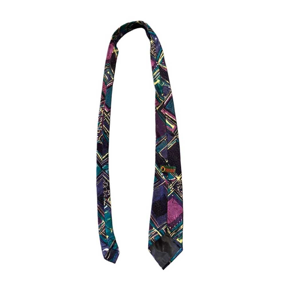 Vintage Mens Rooster Tie Vibrant Colorful Gorgeou… - image 8