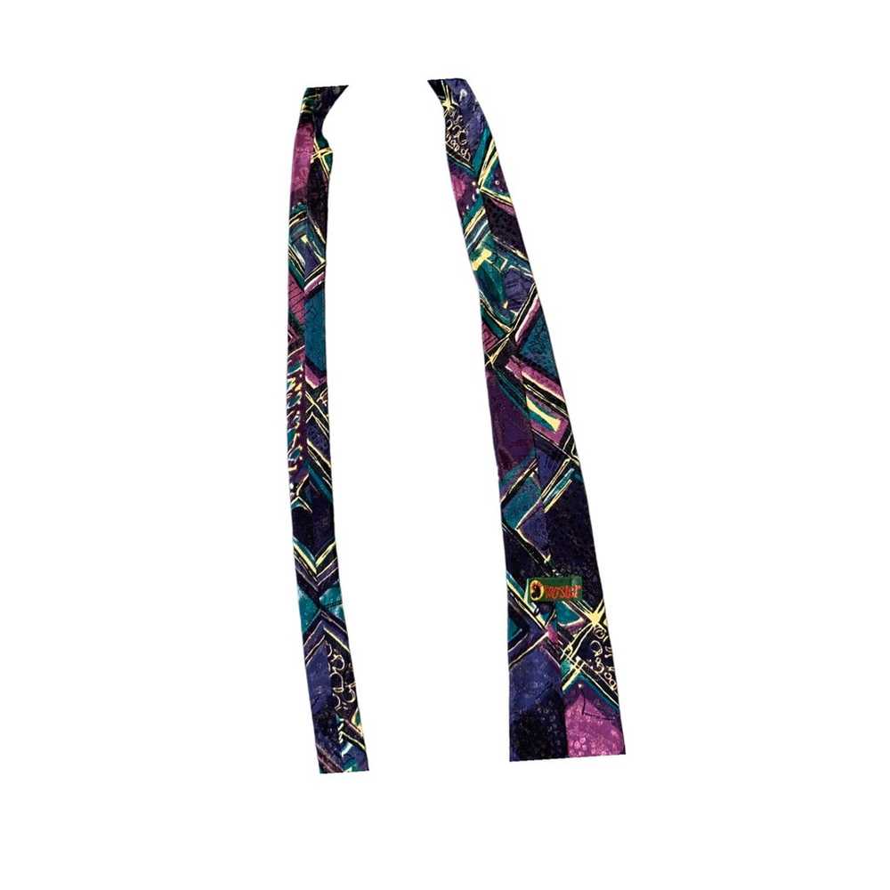 Vintage Mens Rooster Tie Vibrant Colorful Gorgeou… - image 9