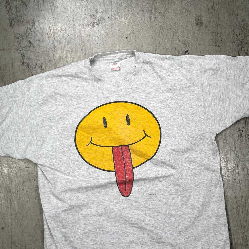 90s SMILEY FACE TONGUE GRAPHIC TEE - image 1
