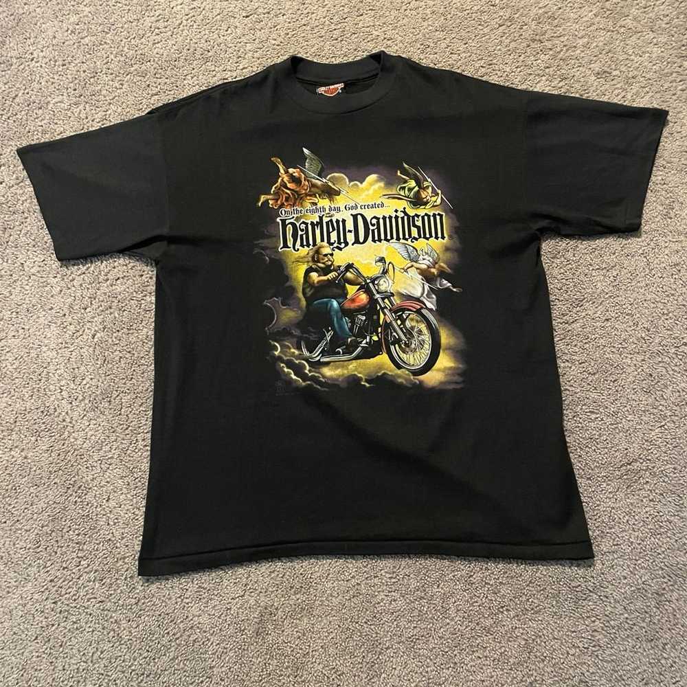 Vintage 1987 80s Single Stitch Harley Davidson Sh… - image 1