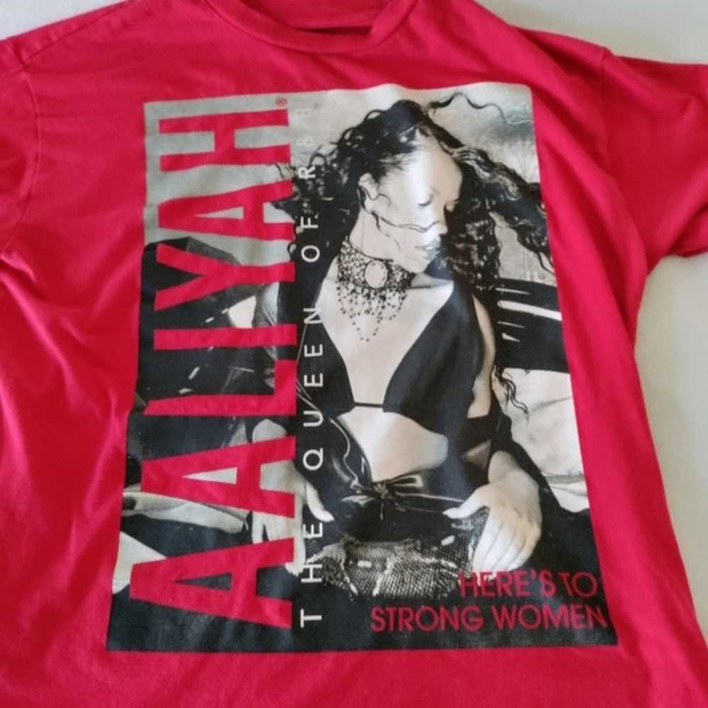 Aaliyah - The Queen of R&B Red T-Shirt - image 2