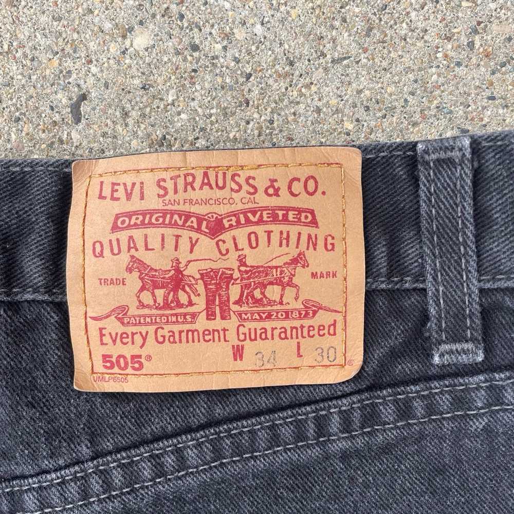 Vintage Levis 505 Black Denim Jeans - image 3
